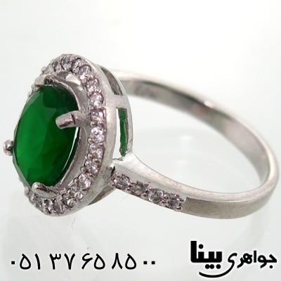 انگشتر ابسیدین سبز بیضی زنانه کلاسیک