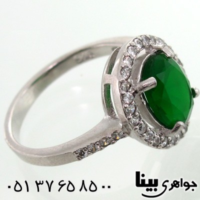 انگشتر ابسیدین سبز بیضی زنانه کلاسیک