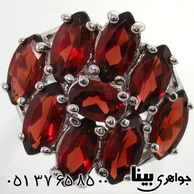 انگشتر یاقوت گارنت طرح گل زنانه درشت
