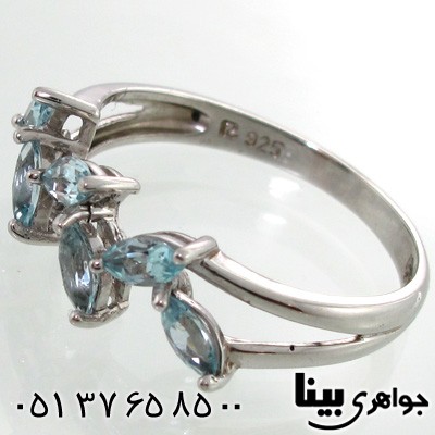 انگشتر توپاز طرح برگی زنانه