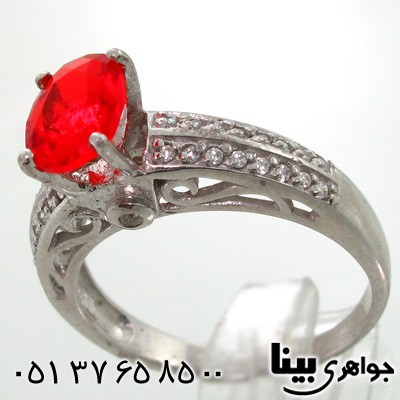 انگشتر ابسیدین قرمز طرح ژرف زنانه