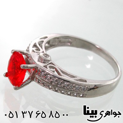 انگشتر ابسیدین قرمز طرح ژرف زنانه
