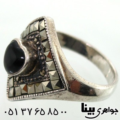 انگشتر حدید طرح لوزی و قلبی زنانه
