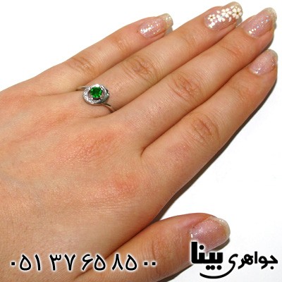 انگشتر ابسیدین سبز دایره زنانه