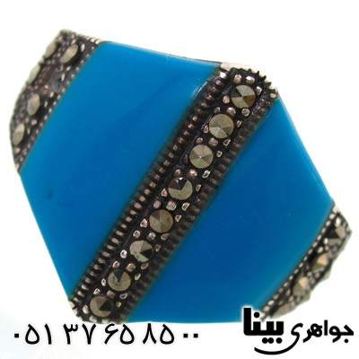 انگشتر حدید طرح فیروزه زنانه درشت