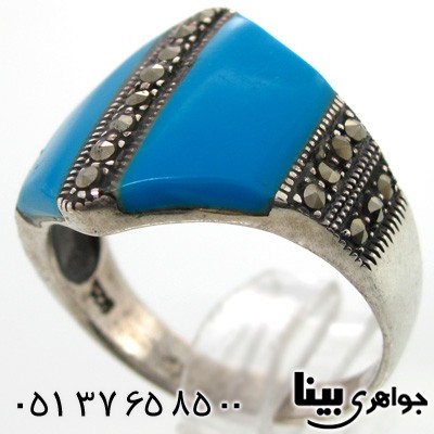 انگشتر حدید طرح فیروزه زنانه درشت