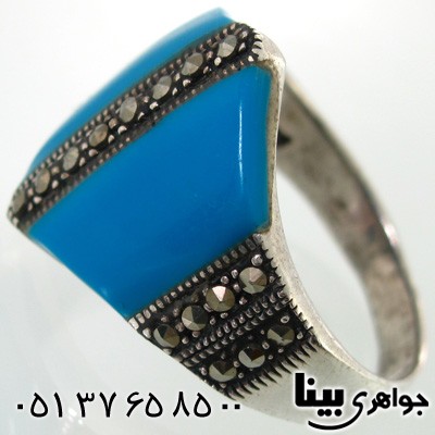 انگشتر حدید طرح فیروزه زنانه درشت