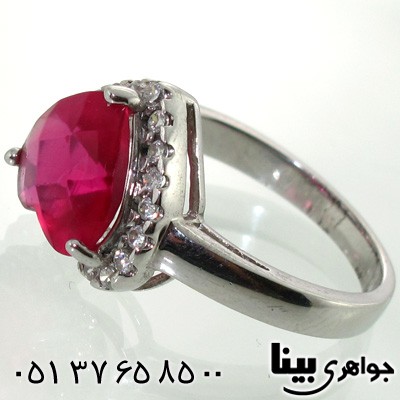 انگشتر ابسیدین قرمز قلبی زنانه
