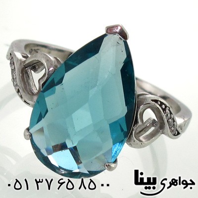 انگشتر ابسیدین طرح اشک زنانه
