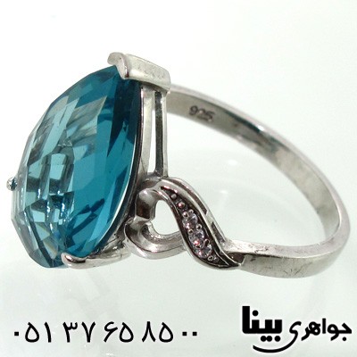 انگشتر ابسیدین طرح اشک زنانه