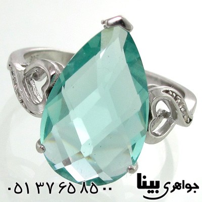 انگشتر ابسیدین آبی اشکی زنانه