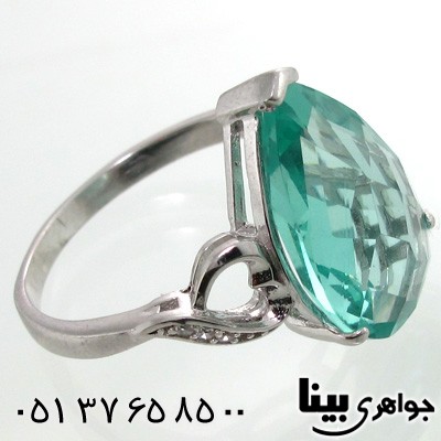 انگشتر ابسیدین آبی اشکی زنانه