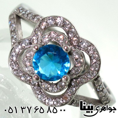 انگشتر ابسیدین آبی شکوفه زنانه