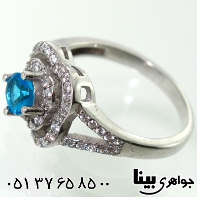 انگشتر ابسیدین آبی شکوفه زنانه