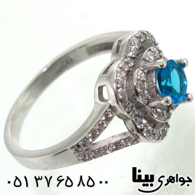 انگشتر ابسیدین آبی شکوفه زنانه