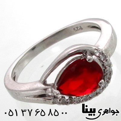 انگشتر ابسیدین قرمز اشکی زنانه