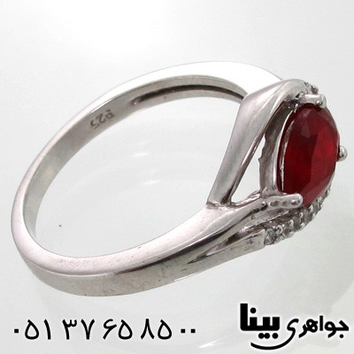 انگشتر ابسیدین قرمز اشکی زنانه
