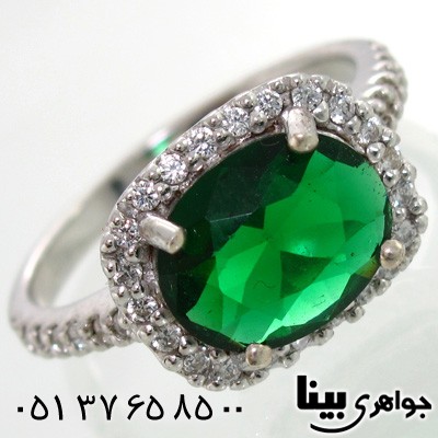 انگشتر ابسیدین سبز مستطیلی زنانه