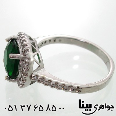 انگشتر ابسیدین سبز مستطیلی زنانه