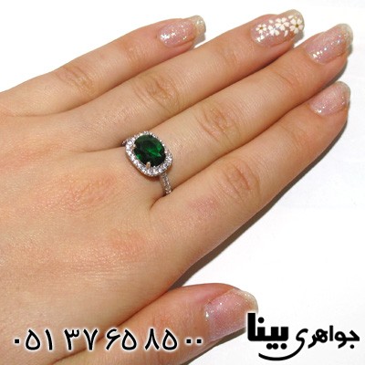 انگشتر ابسیدین سبز مستطیلی زنانه