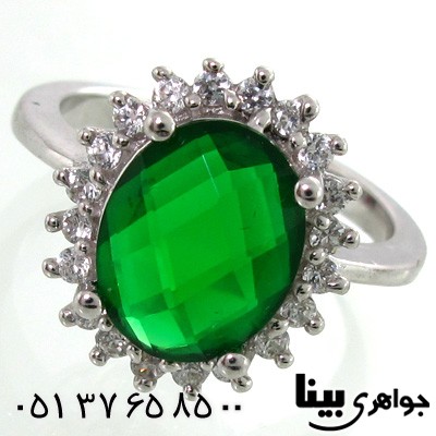 انگشتر ابسیدین سبز بیضی زنانه درشت