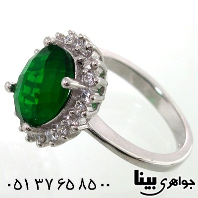 انگشتر ابسیدین سبز بیضی زنانه درشت