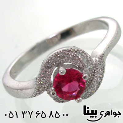 انگشتر ابسیدین قرمز دایره ظریف زنانه