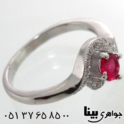 انگشتر ابسیدین قرمز دایره ظریف زنانه