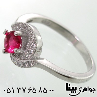 انگشتر ابسیدین قرمز دایره ظریف زنانه