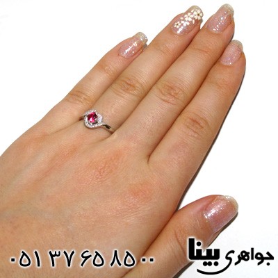انگشتر ابسیدین قرمز دایره ظریف زنانه