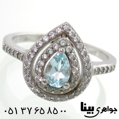 انگشتر توپاز اشکی زنانه