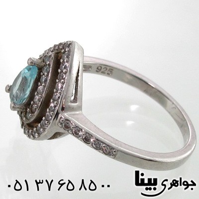 انگشتر توپاز اشکی زنانه
