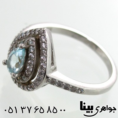 انگشتر توپاز اشکی زنانه