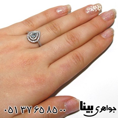 انگشتر توپاز اشکی زنانه