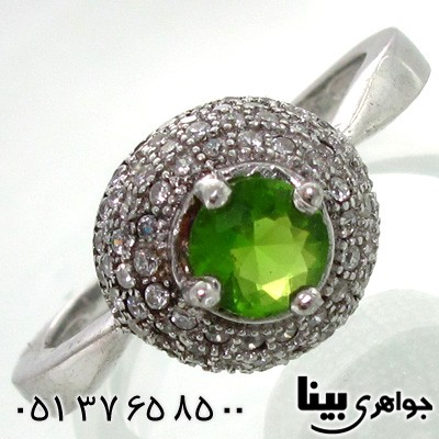 انگشتر زبرجد پله ای زنانه