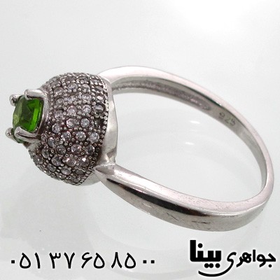 انگشتر زبرجد پله ای زنانه