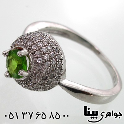 انگشتر زبرجد پله ای زنانه