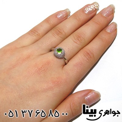 انگشتر زبرجد پله ای زنانه