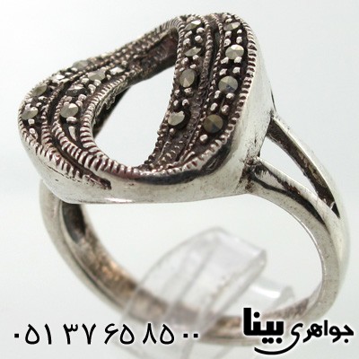 انگشتر حدید طرح دو بیضی زنانه