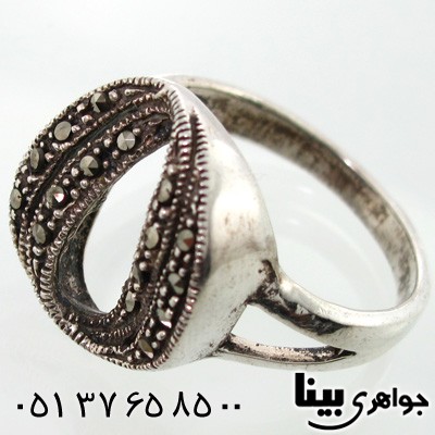 انگشتر حدید طرح دو بیضی زنانه