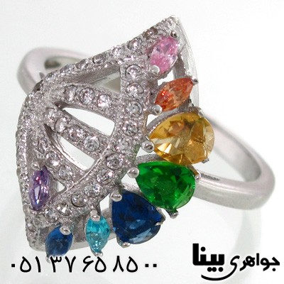 انگشتر نقره طرح باد بزن زنانه