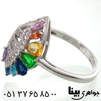 انگشتر نقره طرح باد بزن زنانه
