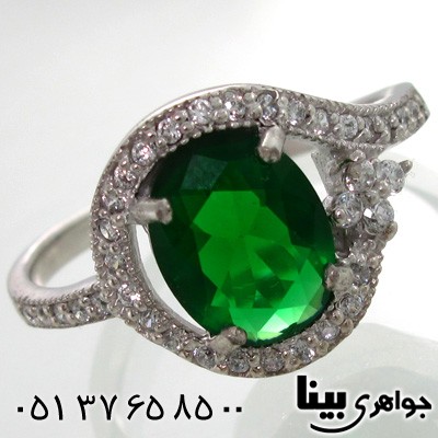 انگشتر ابسیدین سبز درشت بیضی زنانه