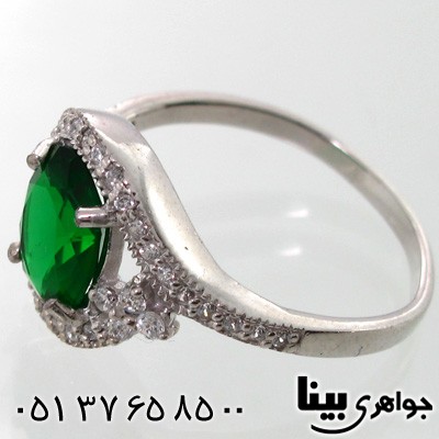 انگشتر ابسیدین سبز درشت بیضی زنانه