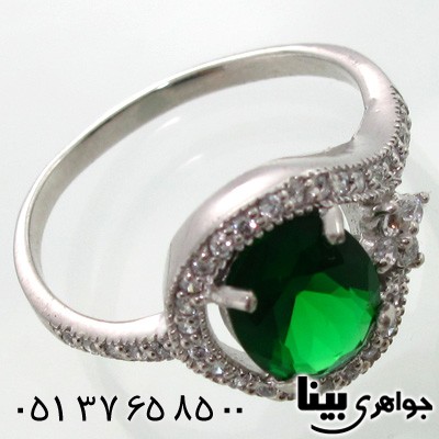 انگشتر ابسیدین سبز درشت بیضی زنانه
