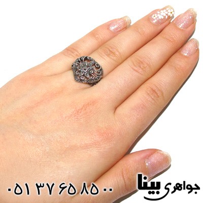 انگشتر حدید طرح گلستان زنانه درشت