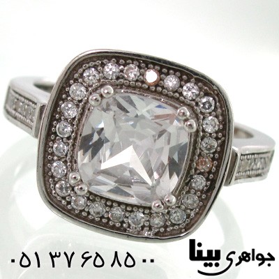 انگشتر نقره مربعی زنانه