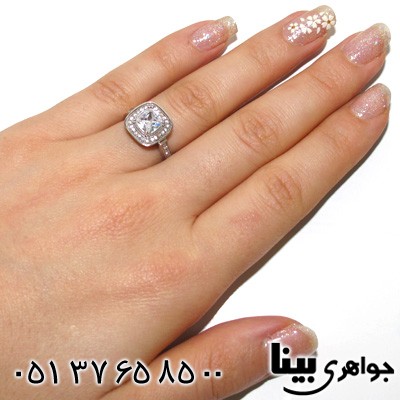 انگشتر نقره مربعی زنانه