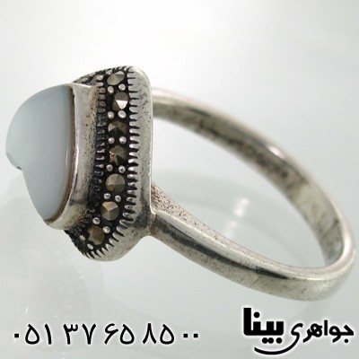 انگشتر حدید و صدف قلبی زنانه