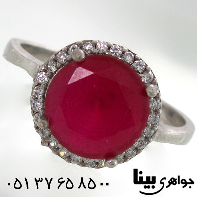 انگشتر ابسیدین قرمز دایره ای درشت زنانه